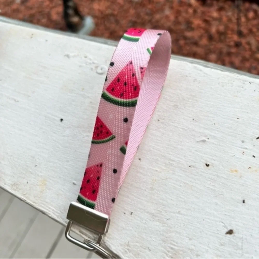 Handmade Pink Watermelon Keychain Wristlet